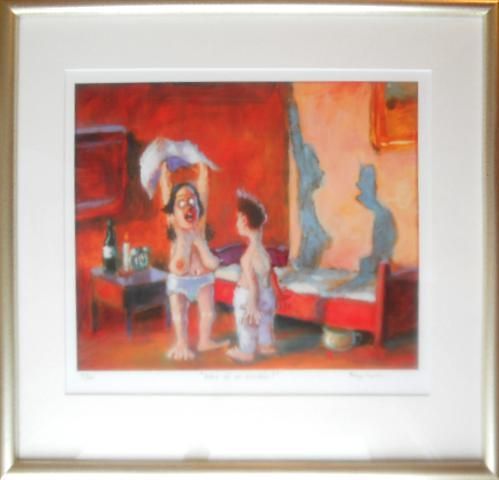 Reijo Kivijärvi "Koko yö on meidän"-grafiikka 41x46cm 220€ n014