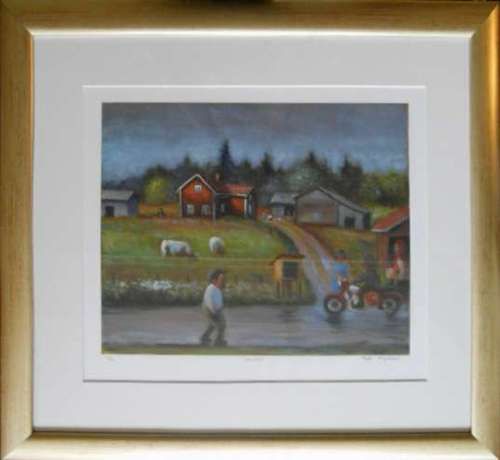 Reijo Kivijärvi "Kesäilta"-grafiikka 55x60 cm 240 € N012
