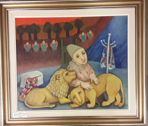 Annukka Grönlund "Jäähyväiset leijonille" 65x73cm, 1600€ n006 