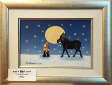 Anita Backlund "Poika ja hirvi" 22x29 cm, 390€ n012 
