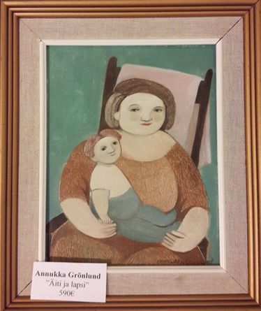 Annukka Grönlund "Äiti ja lapsi" 32x27 cm, 590€ n010 