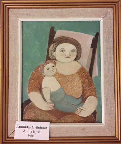 Annukka Grönlund "Äiti ja lapsi" 32x27 cm, 590€ n010 